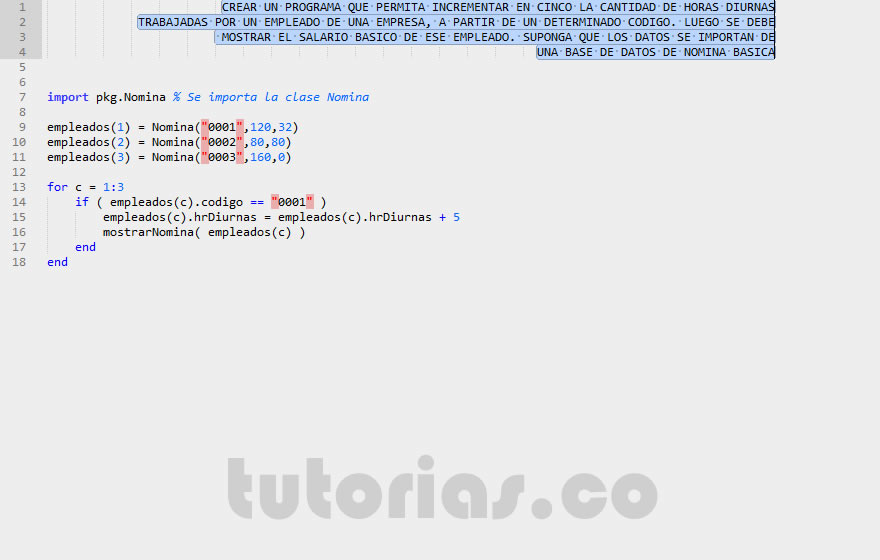 POO + matLab (clase consulta Nomina)