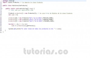 programacion en java: clase consulta Producto