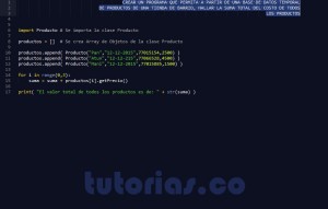 programacion en python: clase consulta Producto