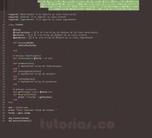 programacion en ruby: clase Evento