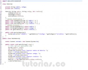 programacion en java: clase Materia