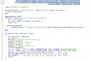 programacion en Objective C: clase Materia