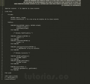 programacion en pseudocodigo: clase Mesa