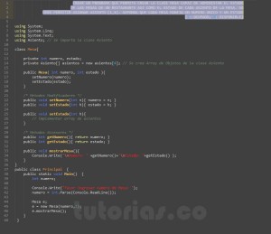 programacion en c#: clase Mesa