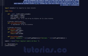 programacion en python: clase Mesa