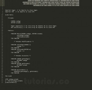 programacion en pseudocodigo: clase Metro