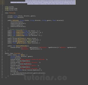 programacion en c#: clase Pelicula