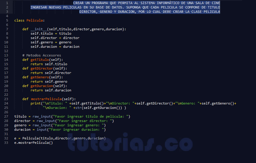 POO + python (clase Pelicula)