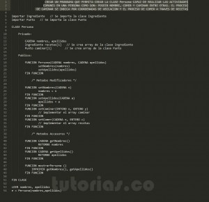 programacion en pseudocodigo: clase Persona