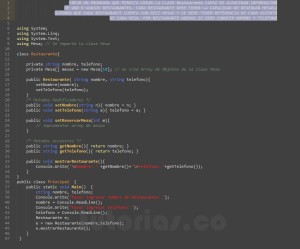 programacion en c#: clase Restaurante