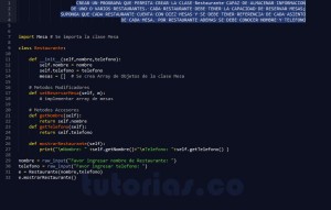 programacion en python: clase Restaurante