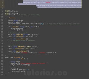 programacion en c#: clase Tarjeton