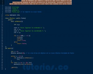 programacion en C++: aplicacion clase Punto