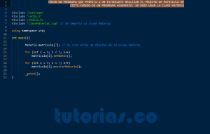 programacion en C++: aplicacion clase Materia