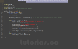 programacion en c#: aplicacion clase Materia