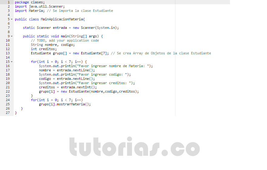 POO + java (aplicacion clase Materia)