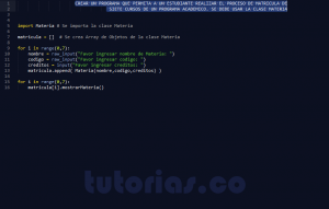 programacion en python: aplicacion clase Materia