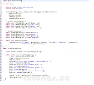 programacion en java: clase Cancion