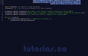 programacion en python: clase consulta Estudiante