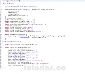 programacion en java: clase Invitacion