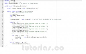 programacion en java: aplicacion clase Alcoba