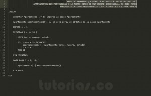 programacion en pseudocodigo: aplicacion clase Apartamento