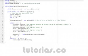 programacion en java: aplicacion clase Baldosa