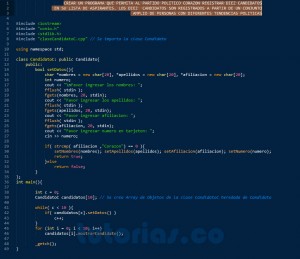 programacion en C++: aplicacion clase Candidato