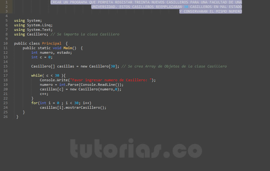 POO + visualStudio c# (aplicacion clase Casillero)