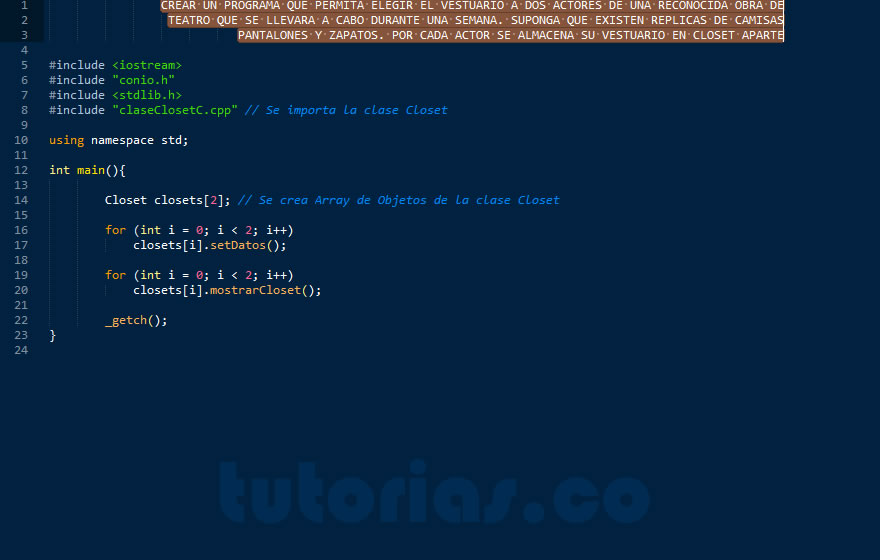 POO + visual C++ (clase aplicacion Closet)