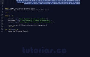 programacion en python: clase aplicacion closet