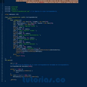 programacion en C++: aplicacion clase Correspondencia