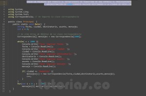 programacion en c#: aplicacion clase Correspondencia