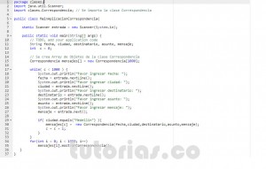 programacion en java: aplicacion clase Correspondencia