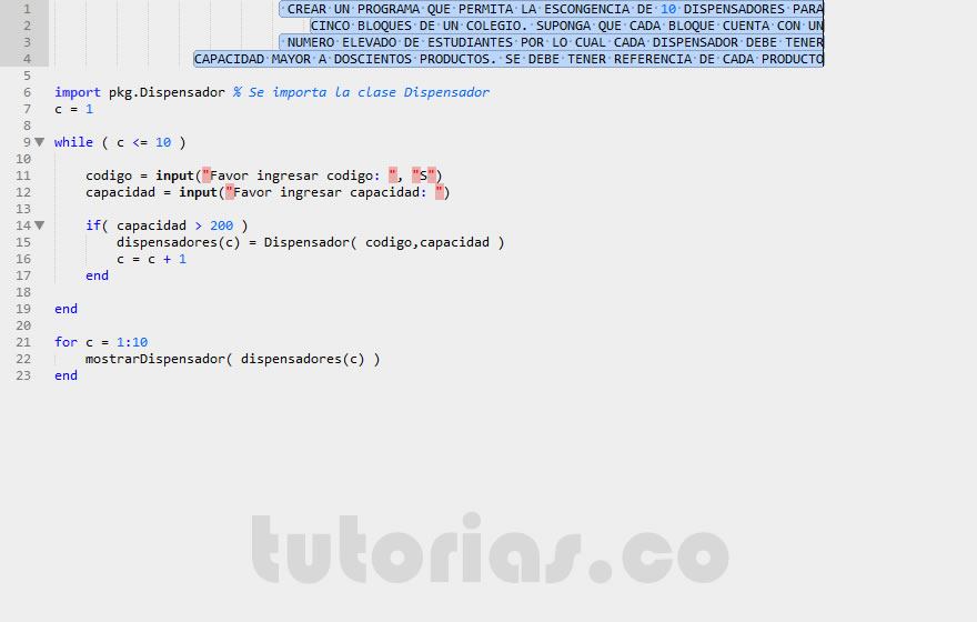 POO + matLab (aplicacion clase Dispensador)