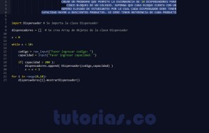 programacion en python: clase aplicacion Dispensador