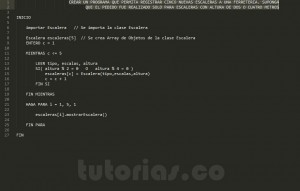 programacion en pseudocodigo: aplicacion clase Escalera