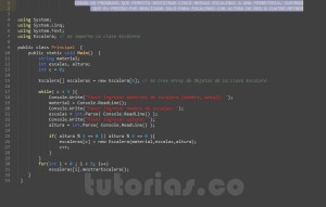 programacion en c#: aplicacion clase Escalera