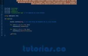 programacion en C++: aplicacion clase Evento