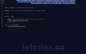 programacion en python: aplicacion clase Evento