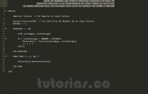 programacion en pseudocodigo: aplicacion clase Factura