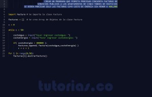 programacion en python: aplicacion clase Factura