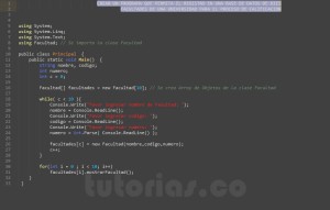 programacion en c#: clase aplicacion Facultad