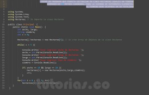 programacion en c#: aplicacion clase hectarea