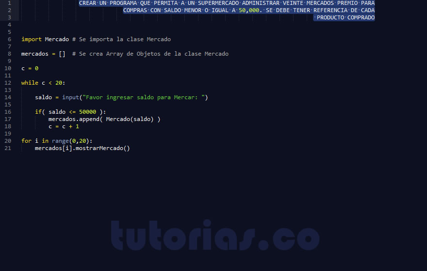 POO + python (aplicacion clase Mercado)