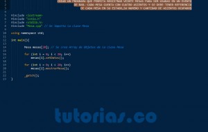 programacion en C++: aplicacion clase Mesa