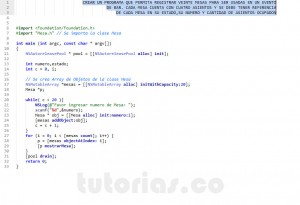 programacion en objective C: aplicacion clase Mesa