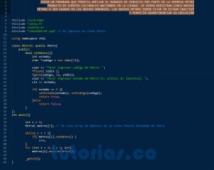 programacion en c++: aplicacion clase Metro