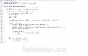 programacion en java: aplicacion clase Metro