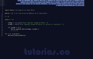 programacion en python: aplicacion clase Metro